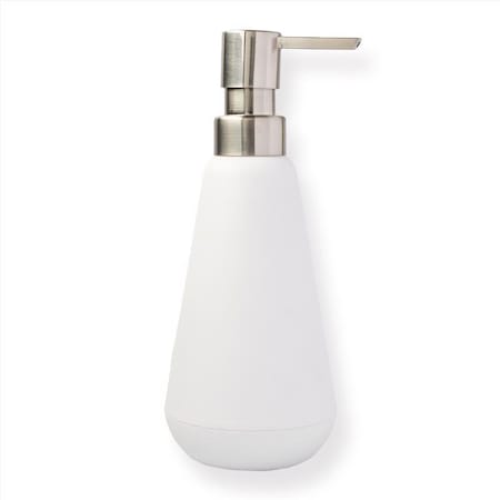 Sttelli Sttelli Belize Brushed Nickel White Plastic Soap Pump BEA-SPU-WHI